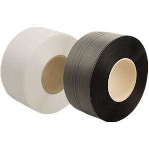 1/2 inch x .015" x 9000' IPS Black Smooth Polyester Strap 16x6 500lb Break Strength