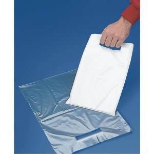 9" x 12"  2 Mil White Poly Bag W/Die Cut Handle