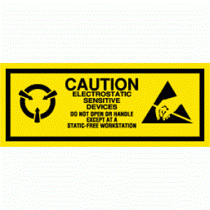 1 1/2 x 3 Caution Electrostatic Sensitive Devices