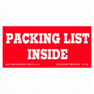 1 1/2 x 3 Packing List Enclosed