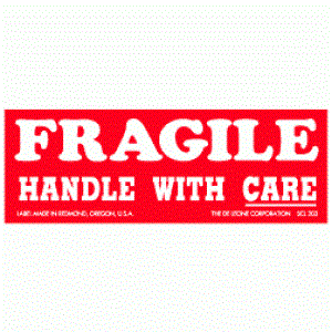 1 1/2" x 4" Fragile-Handle with Care