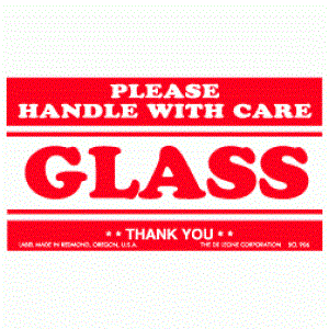 2 1/2" x 4" Glass Please Handle with Care