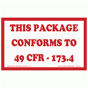 2 1/2 x 4 This Package Conforms To 49 CFR - 173.4