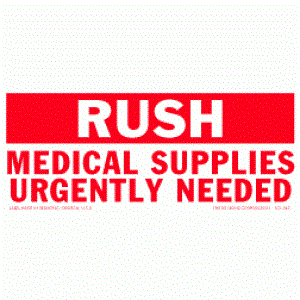 2 1/2 x 6 Rush Medical Supplies Urgently Needed