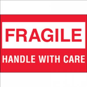 2" x 3" "Fragile Handle With Care"