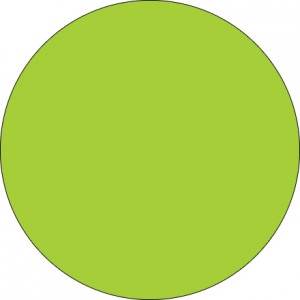 3" Fluorescent Green Inventory Circle Labels 1/PK