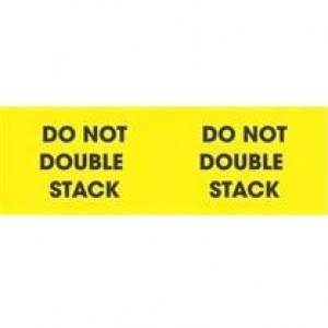 3" x 10" "Do Not Double Stack" Yellow Label 500/rl