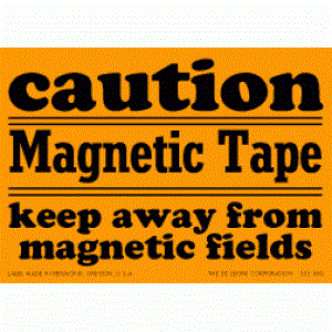 3 x 4 1/4 Caution Magnetic Tape Keep Away from Magnetic Fields