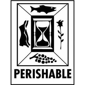 3" x 4" Black & White Perishable Warning 