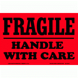 3" x 4" Fragile-Handle with Care