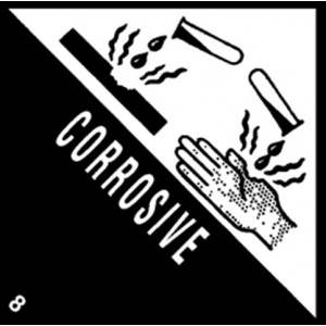 4" x 4" "Corrosive" Label 