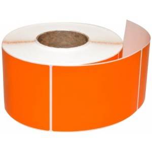 4" x 6" Direct Thermal Labels Perfed Flood Coated Orange 1" core 