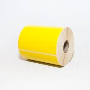 4" x 6" Direct Thermal Perfed Flood Coated Yellow Labels 1" Core 