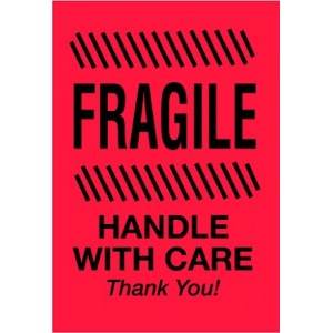 4" x 6" Fragile - Handle With Care - Thank You Label 