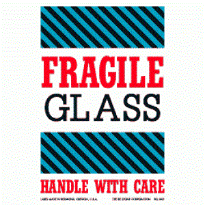 4" x 6" Fragile Glass Handle with Care